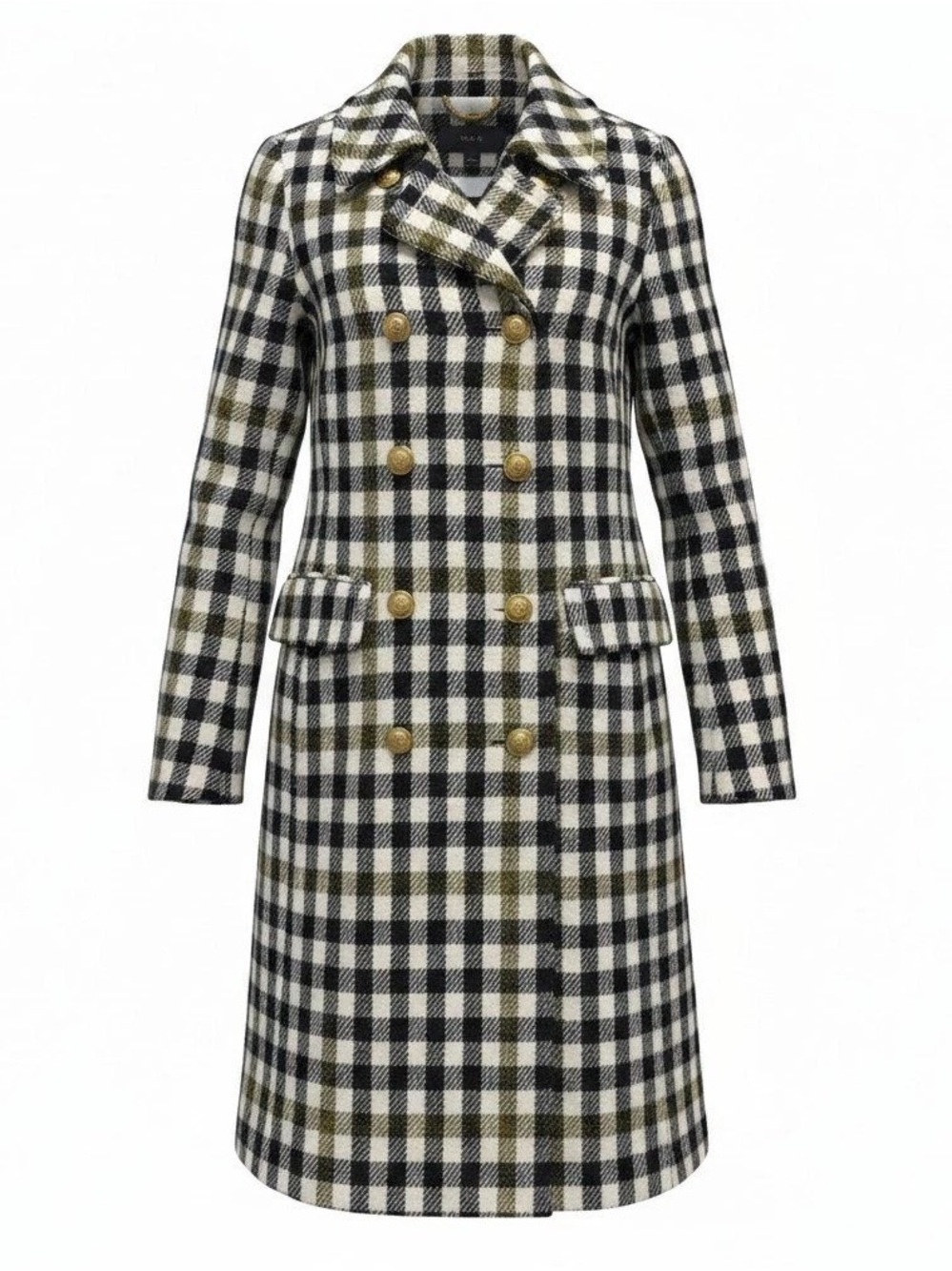 J.Crew Plaid Double Breasted Oxford 100% Wool Coat